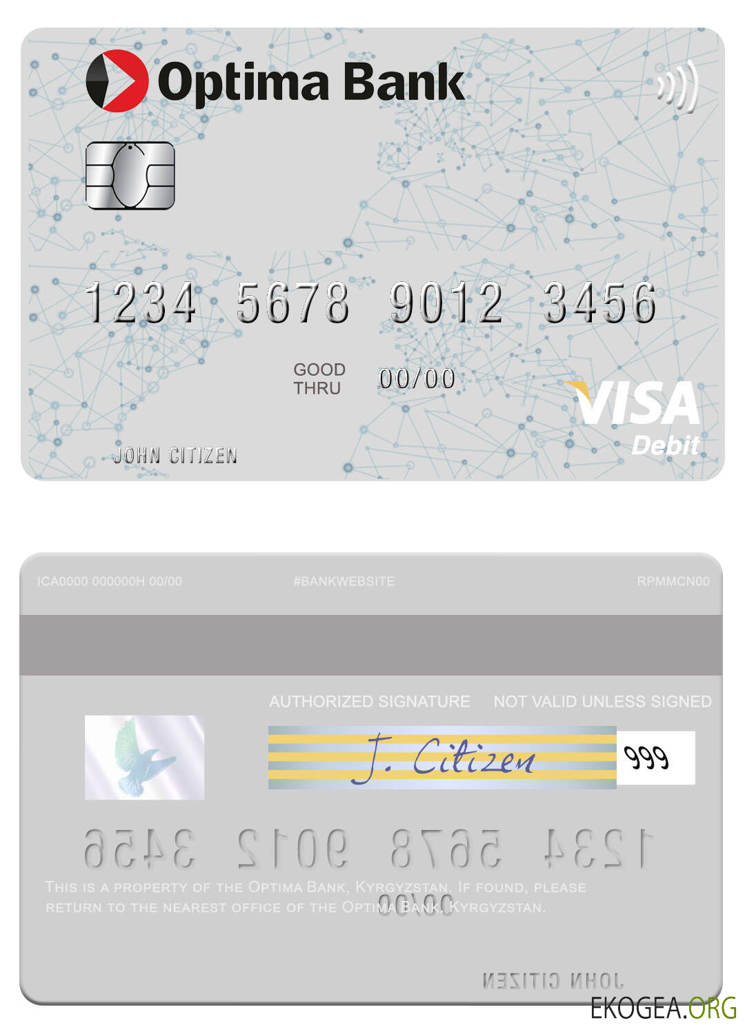 Carte de débit visa Kirghizistan Optima Bank